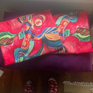 Vibrant Pink and Blue Artistic Accent Pillows